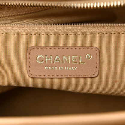 Chanel Caviar Quilted Large Bowler Bag Beige 6 of 21