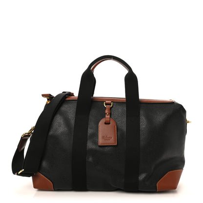 Mulberry Eco Scotchgrain Calfskin Heritage Day Clipper Duffle Bag Black Cognac 1 of 9
