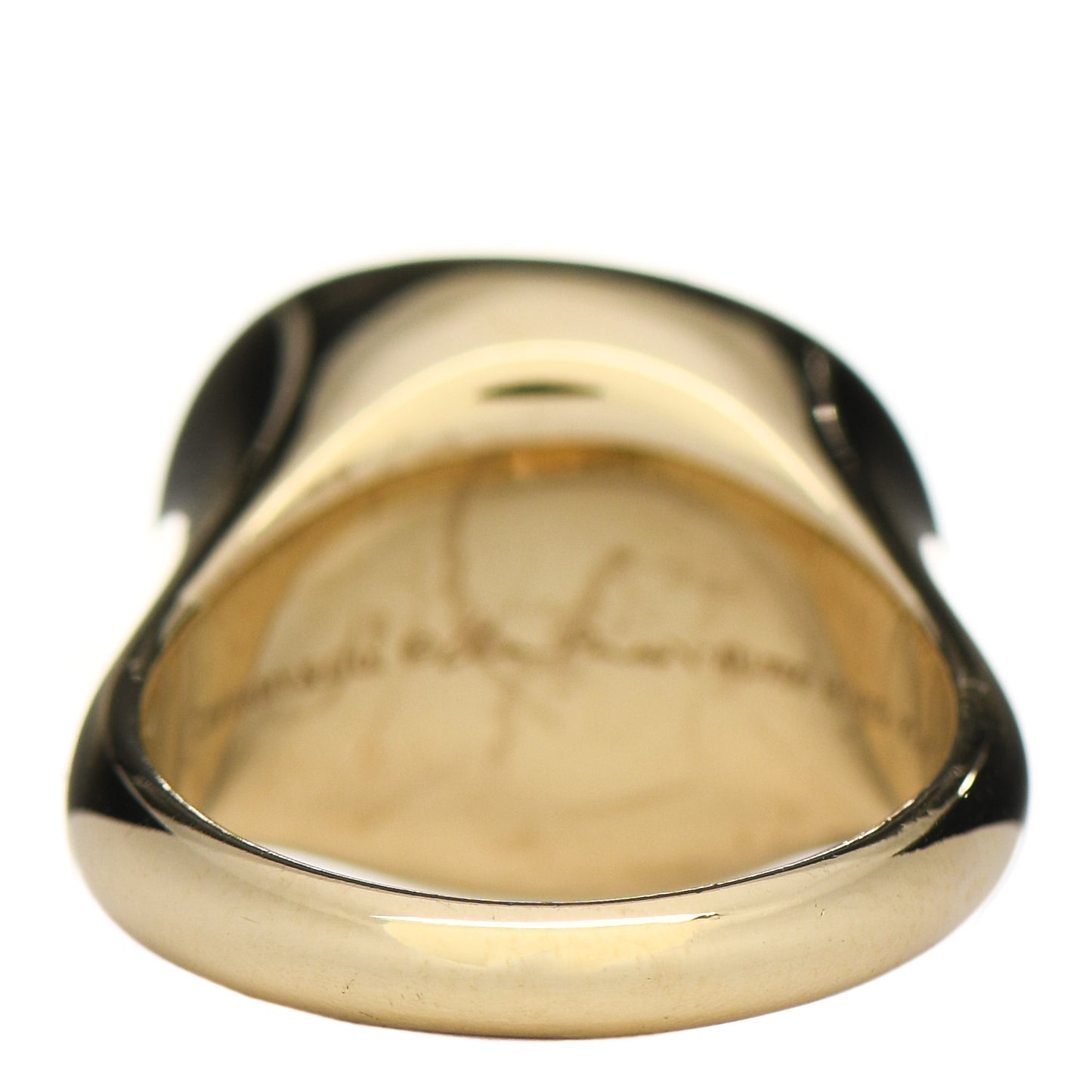 18K Yellow Gold Green Jade 15mm Elsa Peretti Cabochon Ring 54 7