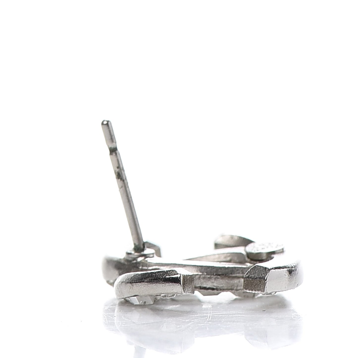Baguette Crystal CC Earrings Silver