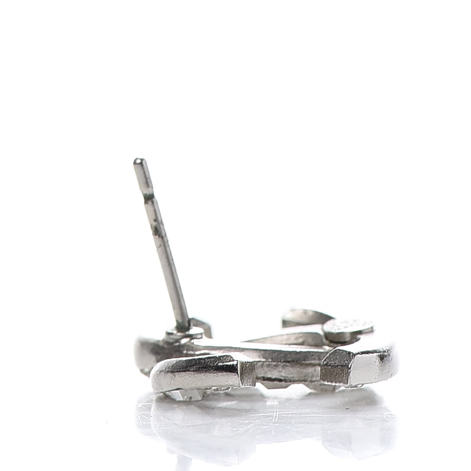 Chanel Baguette Crystal CC Earrings Silver 5 of 6