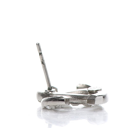 Chanel Baguette Crystal CC Earrings Silver 5 of 6