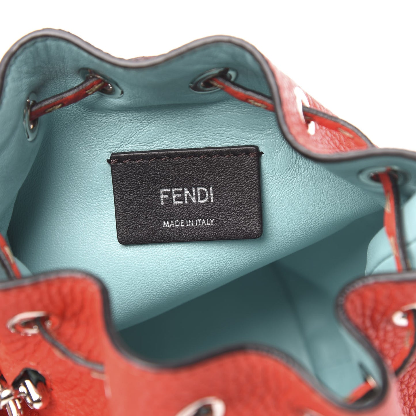Cuoio Romano F is Fendi Mini Mon Tresor Pocket Bucket Bag Papavero