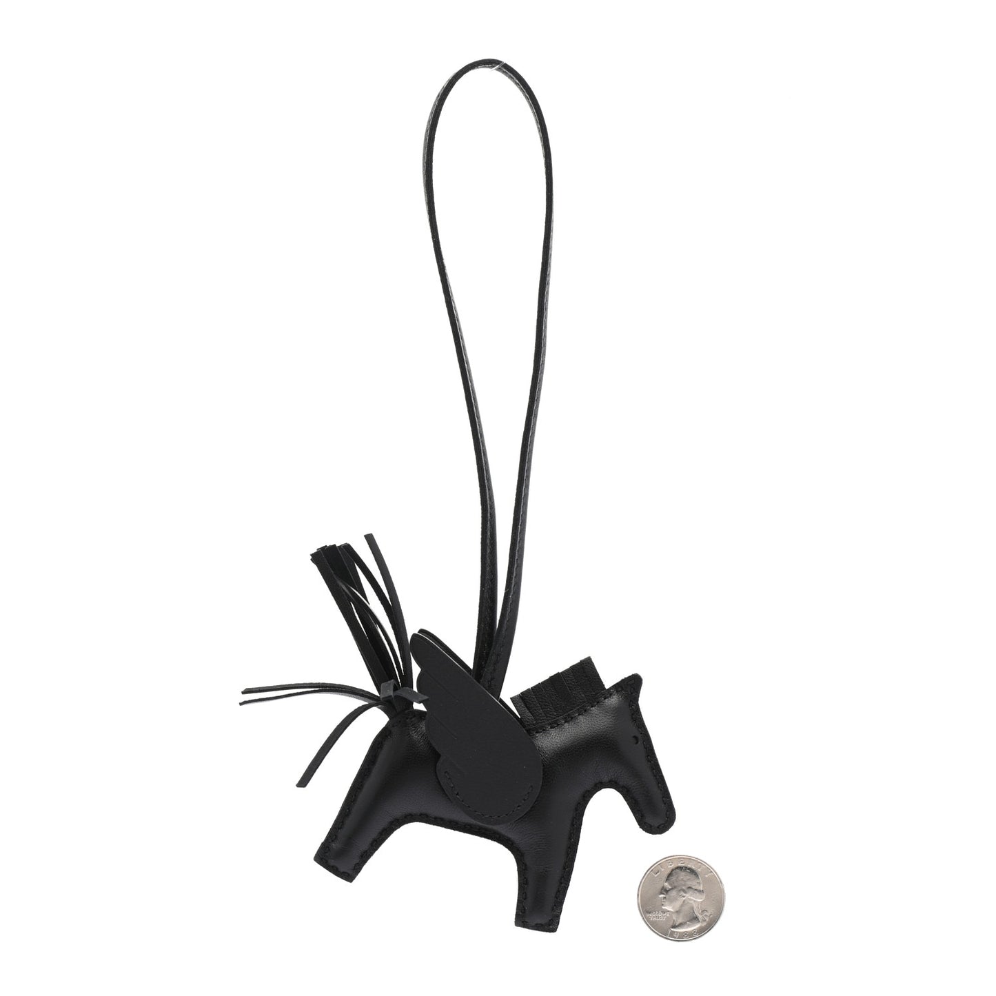 Milo Lambskin Grigri Rodeo Pegase Horse Bag Charm PM So Black