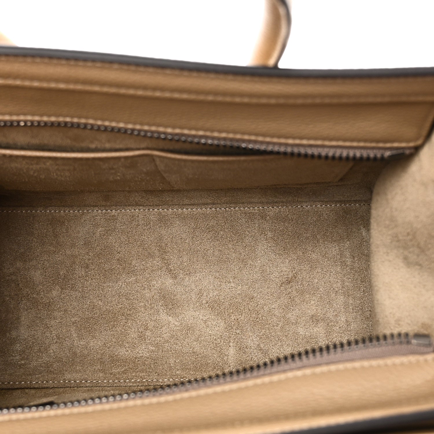 Celine Drummed Calfskin Micro Luggage Dune 5 of 9