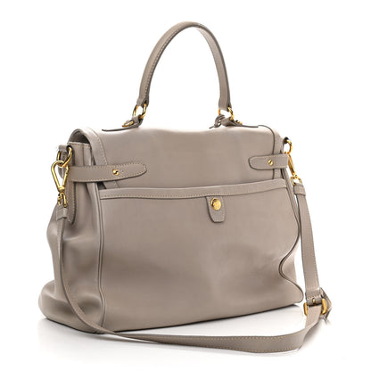 Prada City Calfskin Foldover Pushlock Top Handle Satchel Argilla 2 of 12