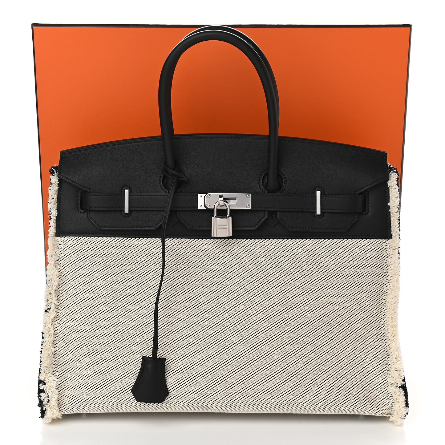 Swift Twill H Fray Fray Birkin 35 Black Ecru