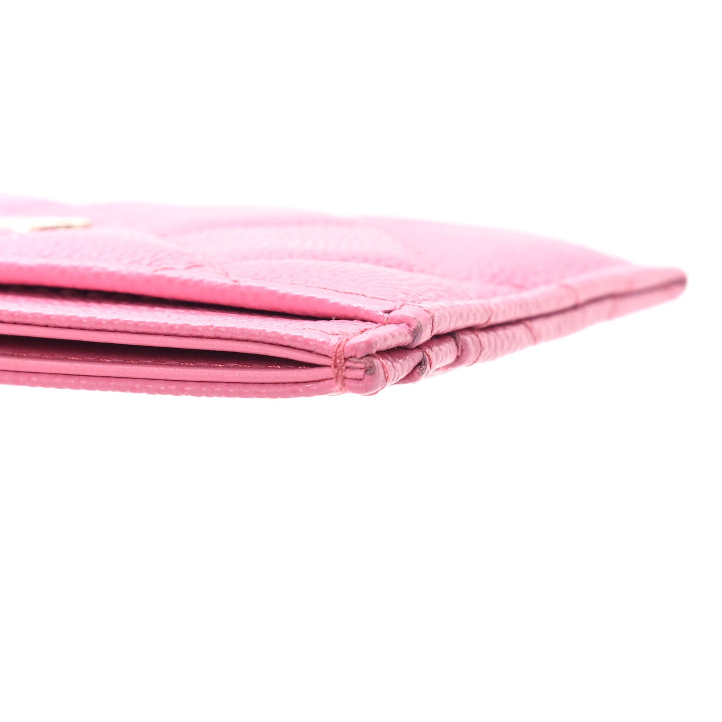 Caviar Quilted Card Holder Pink