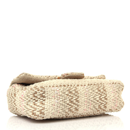 Chanel Tweed Chain Braid Small Single Flap Beige White 5 of 13