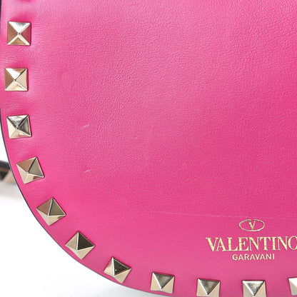 Valentino Garavani Vitello Rockstud Halfmoon Saddle Bag Fuxia Black 14 of 14