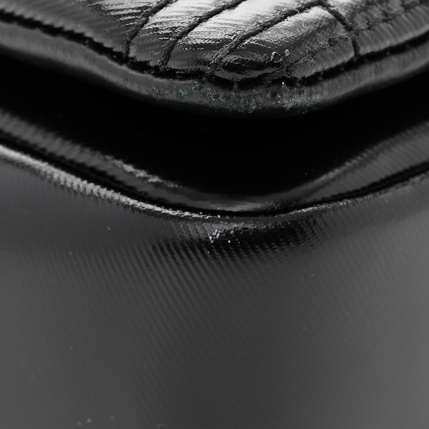 Patent Quilted Horseferry Print Small Lola Bag Black