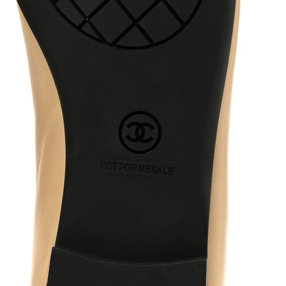 Chanel Lambskin Cap Toe CC Uniform Ballerina Flats 40 Beige Black 8 of 9