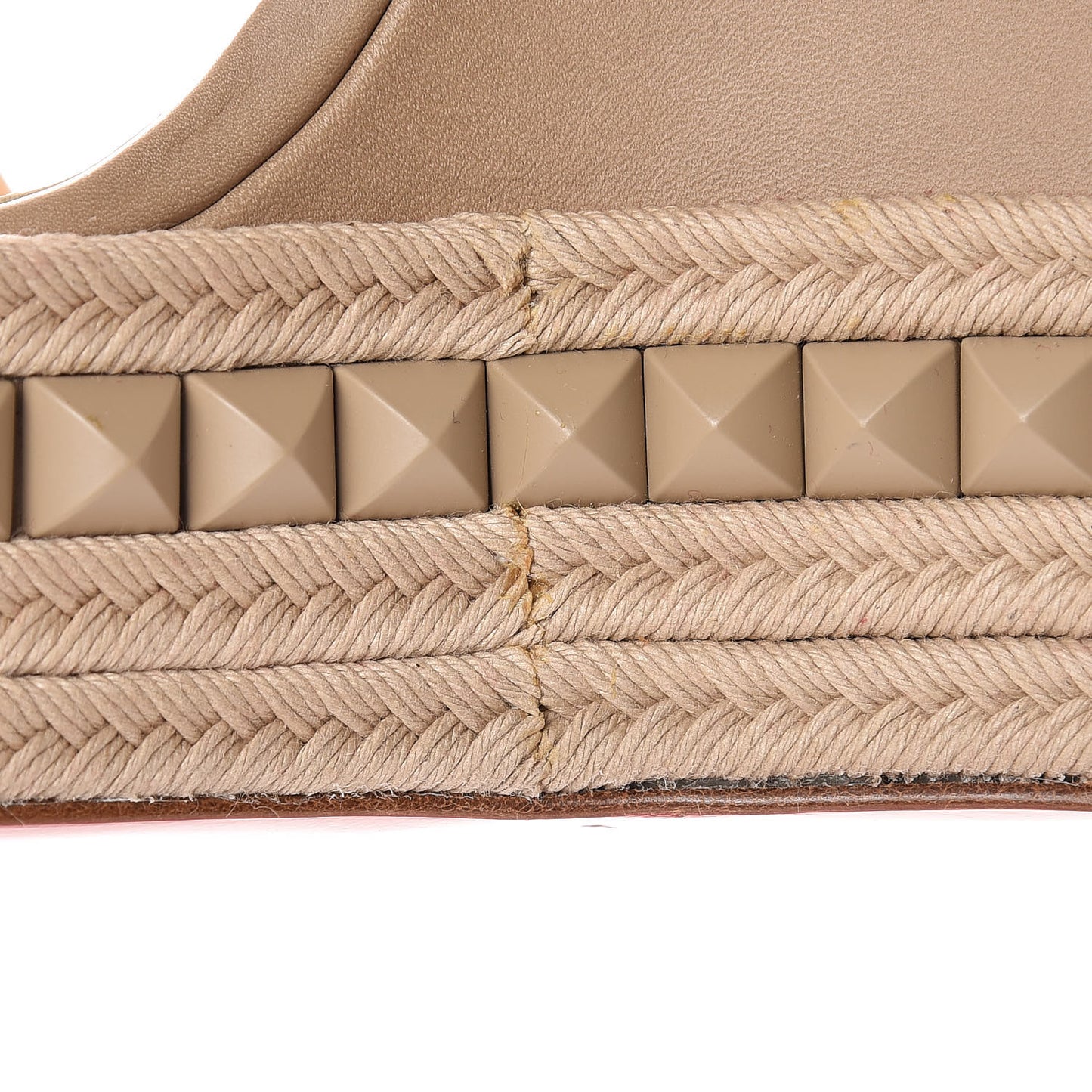 Calfskin Rope Cataclou 140 Wedge Sandals 40 Nude