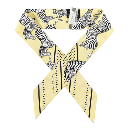Hermes Silk Les Zebres Twilly Jaune Soufre Black 1 of 4