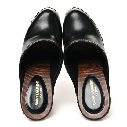 Saint Laurent Smooth Calfskin Camoy Clogs 37.5 Black 2 of 10