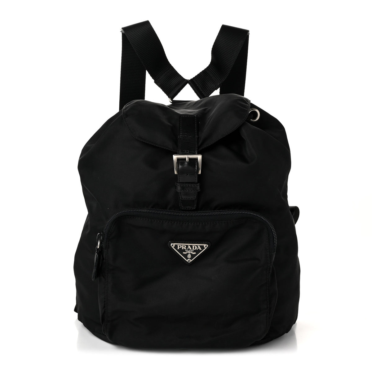 Prada Tessuto Nylon Saffiano Vela Backpack Black 1 of 9