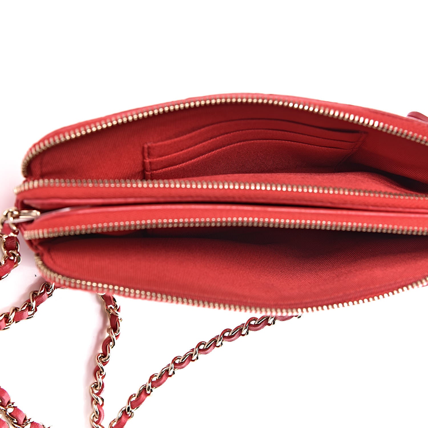 Chanel Lambskin Quilted Small Clutch With Chain Dark Pink 5 of 11