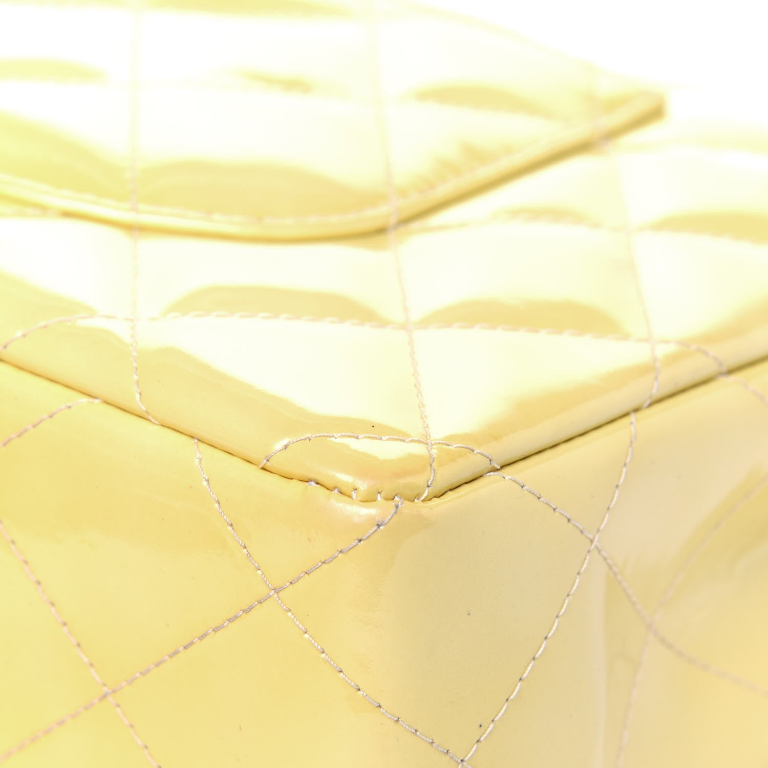 Chanel Patent Quilted Medium Single Flap Yellow 21 of 28