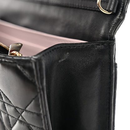 Christian Dior Lambskin Cannage Miss Dior Promenade Pouch Black 10 of 12