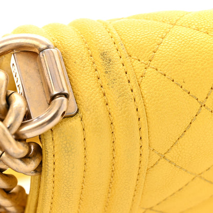 Chanel Caviar Quilted Small Boy Flap Yellow 11 of 17