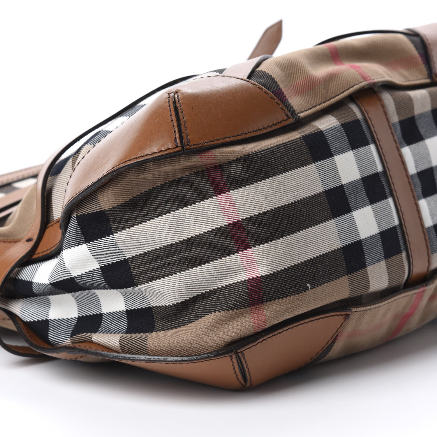 Burberry House Check Bridle Calfskin Small Dutton Hobo Light Tan 7 of 14