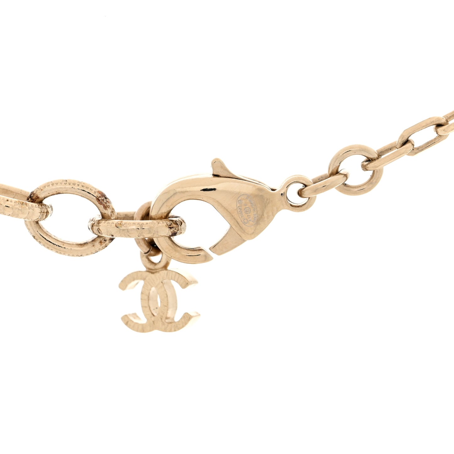 Metal Resin Pearl I Love Coco Necklace Gold