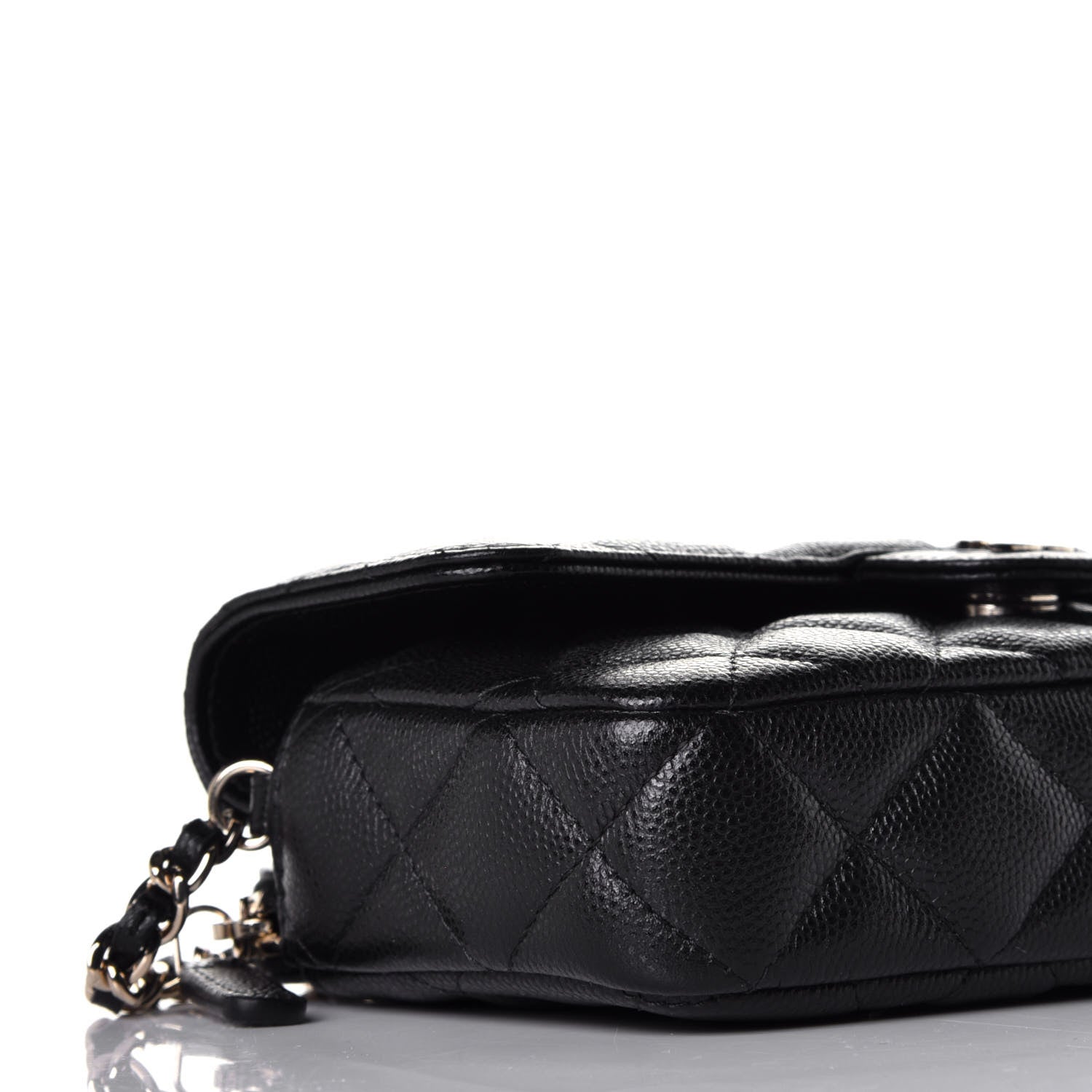 Chanel Caviar Quilted Flap Phone Holder With Chain Black 9 of 11