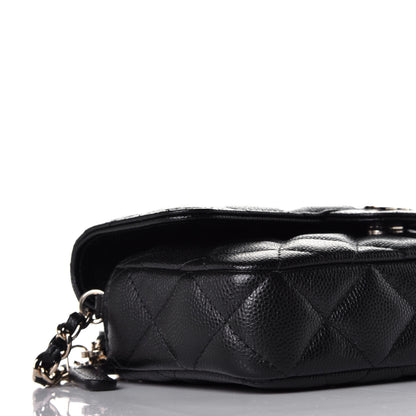 Chanel Caviar Quilted Flap Phone Holder With Chain Black 9 of 11