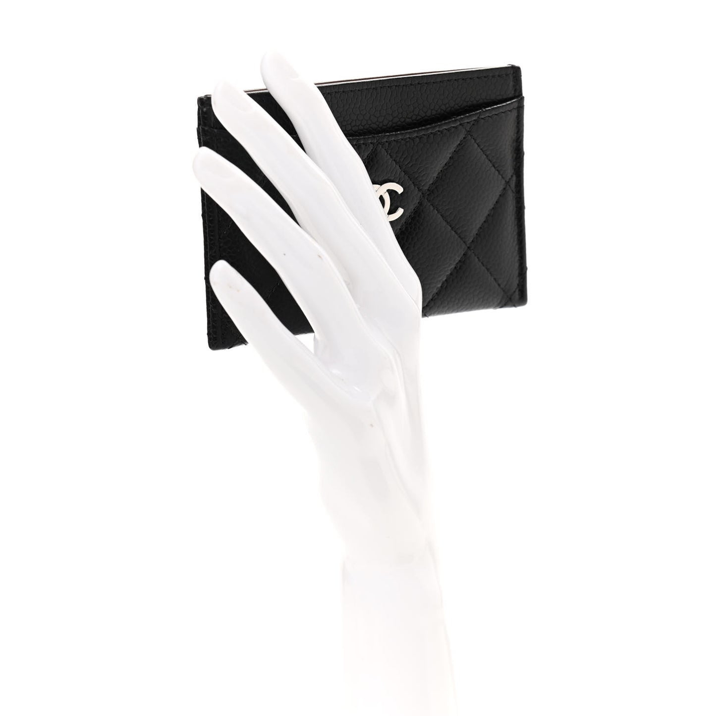 Caviar Quilted Card Holder Black