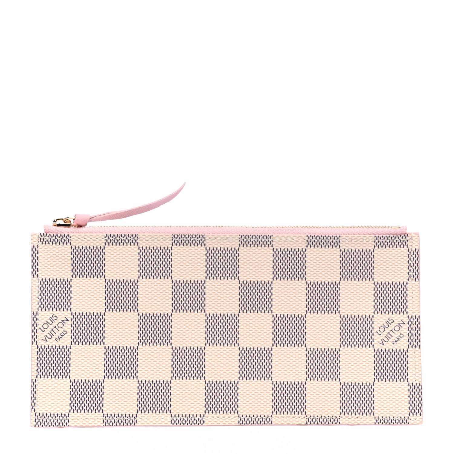 Louis Vuitton Damier Azur Felicie Chain Wallet Zippered Insert Rose Ballerine 1 of 4