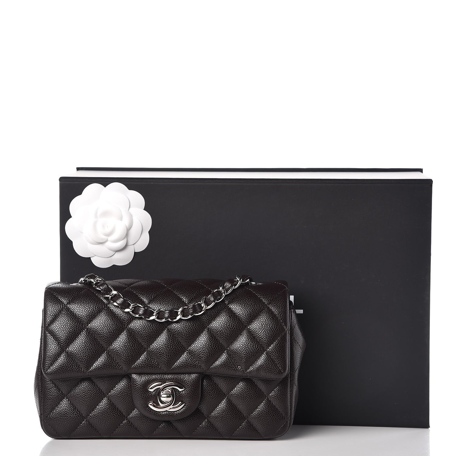 Chanel Caviar Quilted Mini Rectangular Flap Dark Brown 8 of 8
