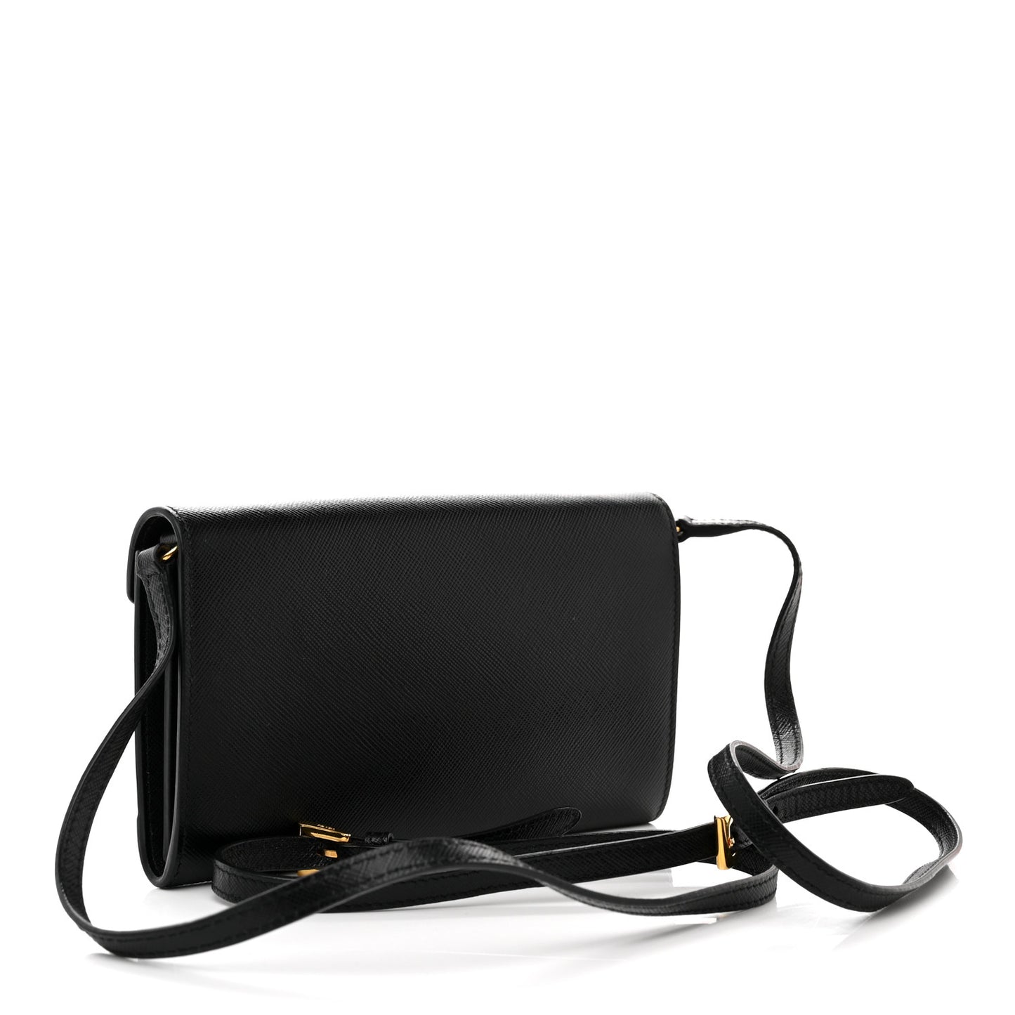 Saffiano Envelope Crossbody Wallet Black