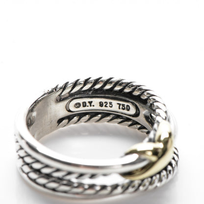 David Yurman Sterling Silver 18K Yellow Gold 6mm X Crossover Ring 47 4 4 of 4