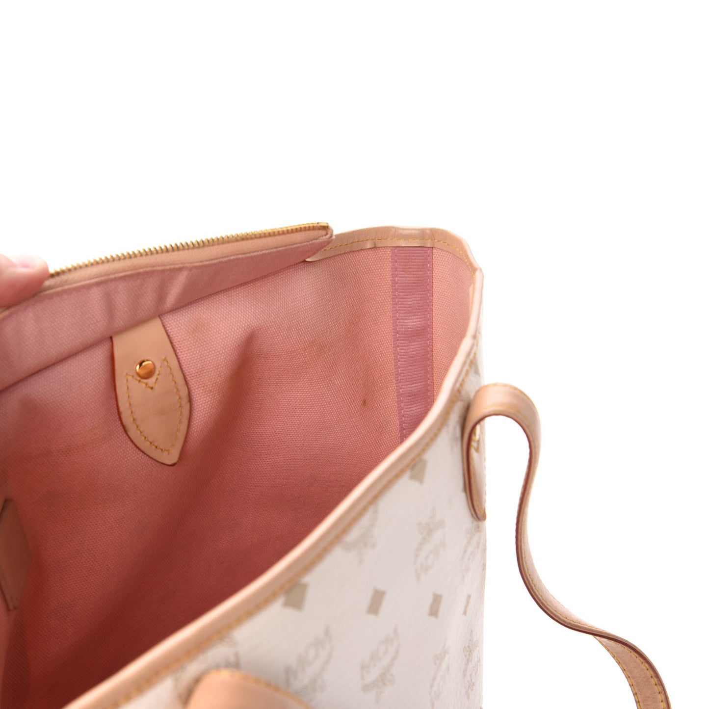 Visetos Striped Shopper Tote White