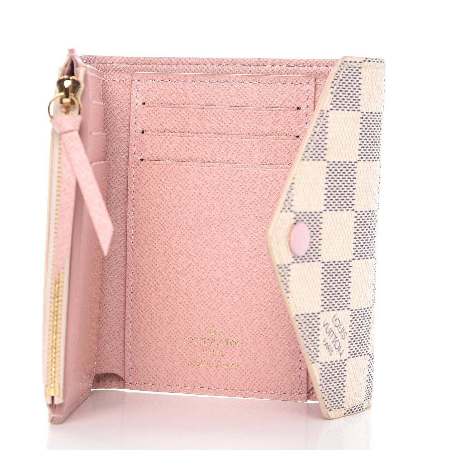 Damier Azur Victorine Wallet Rose Ballerine
