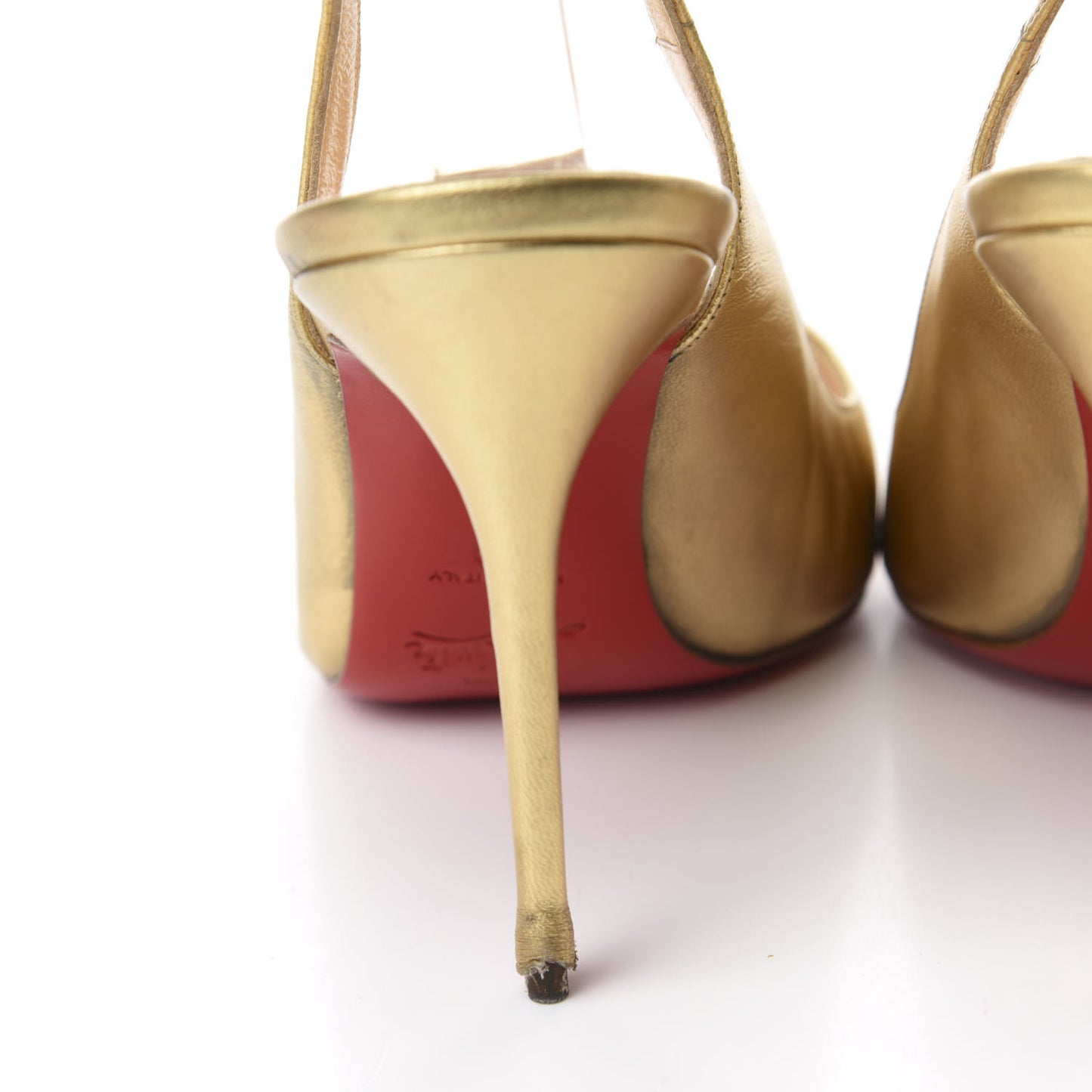 Metallic Calfskin Apostrophy 100 Slingback Pumps 39 Gold