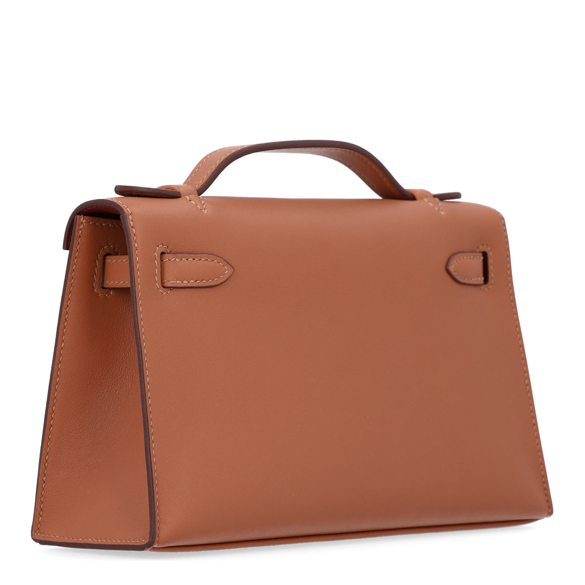 Hermes Swift Horseshoe Kelly Pochette Clutch Gold Rouge H 5 of 11