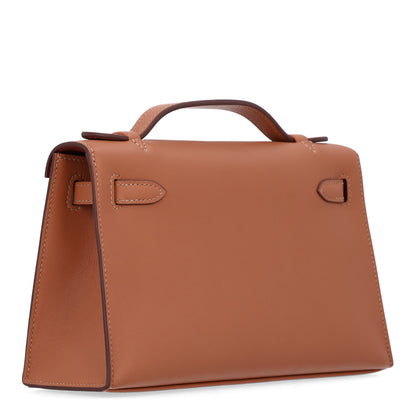 Hermes Swift Horseshoe Kelly Pochette Clutch Gold Rouge H 5 of 11