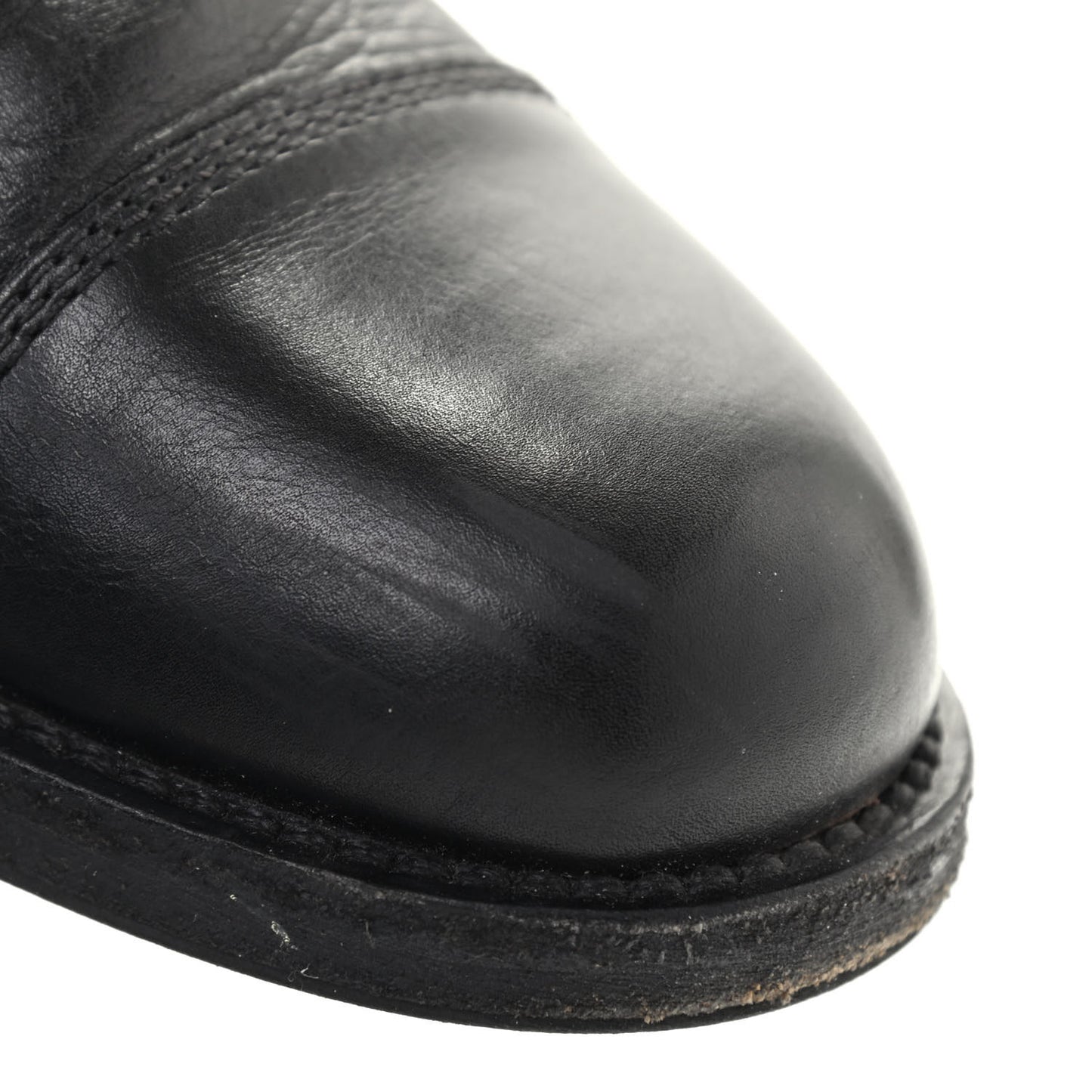 Calfskin Quilted Lace Up Combat Boots 36.5 Black