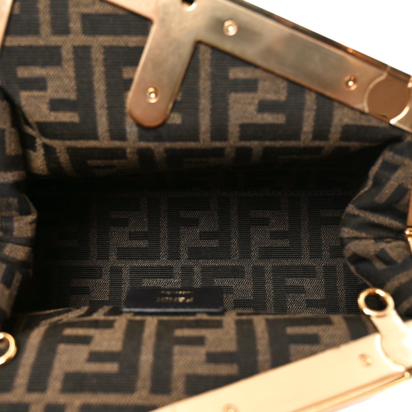 Shiny Nappa Small Fendi First Caramello