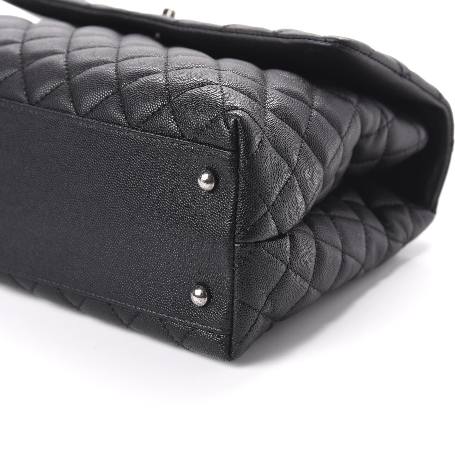 Chanel Caviar Lizard Quilted Medium Coco Handle Flap Black 7 of 11