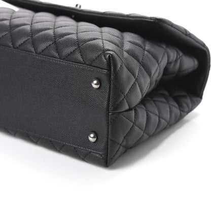 Chanel Caviar Lizard Quilted Medium Coco Handle Flap Black 7 of 11