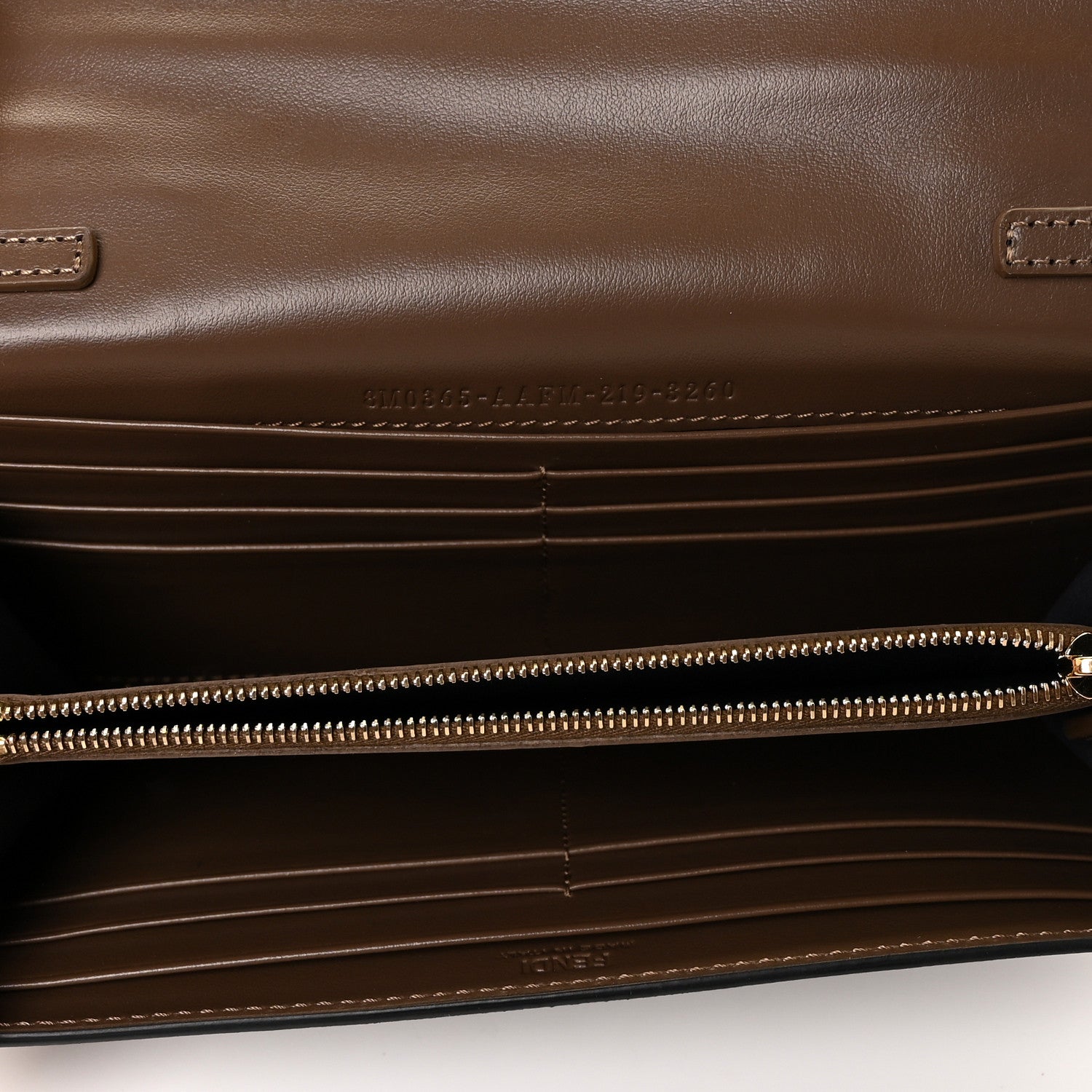 Fendi Vitello Soft F is Fendi Bi-Color FF 1974 Embossed Continental Envelope Wallet On Chain Maya Black 5 of 9