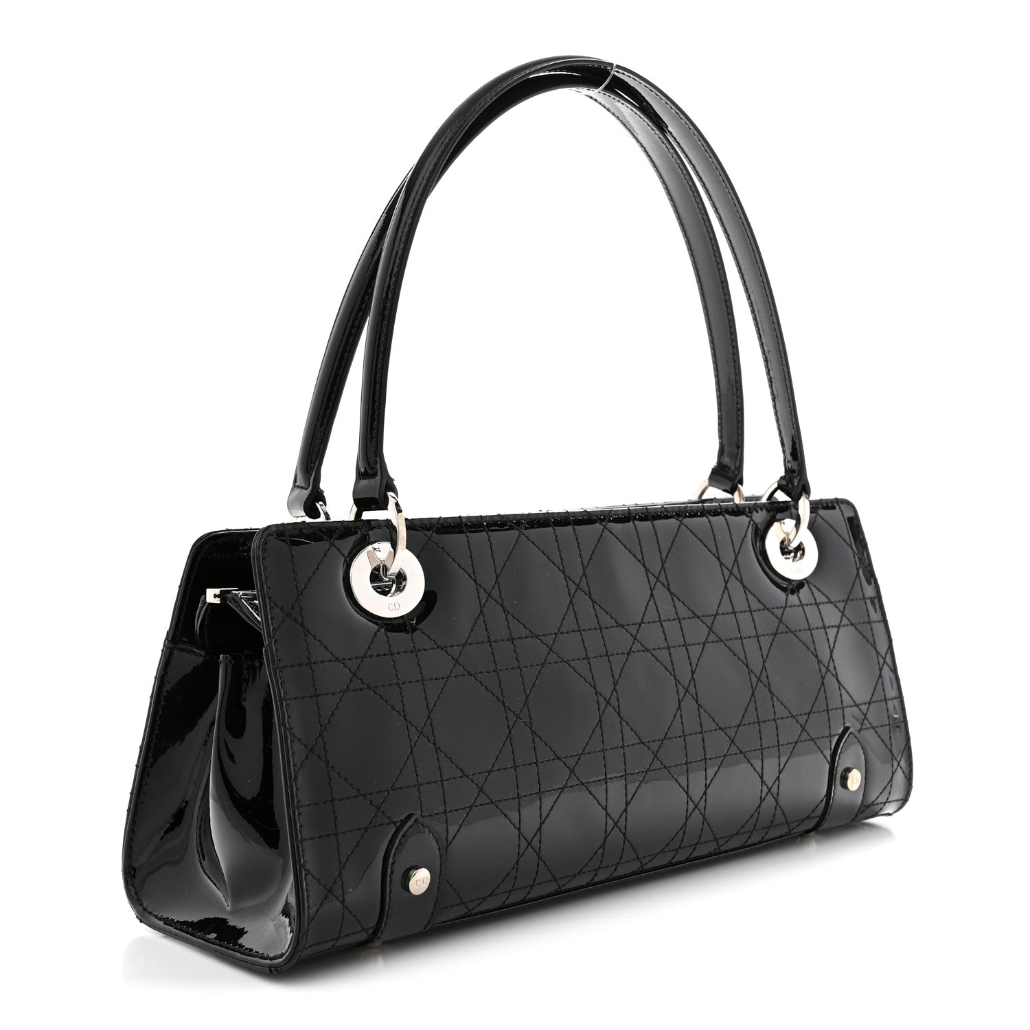 Christian Dior Patent Cannage Stitched East West Lady Dior Black 3 of 10