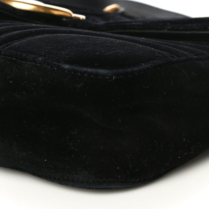 Gucci Velvet Matelasse Medium GG Marmont Shoulder Bag Black 9 of 24