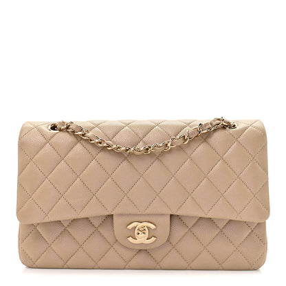 Chanel Iridescent Caviar Quilted Medium Double Flap Dark Beige 1 of 10