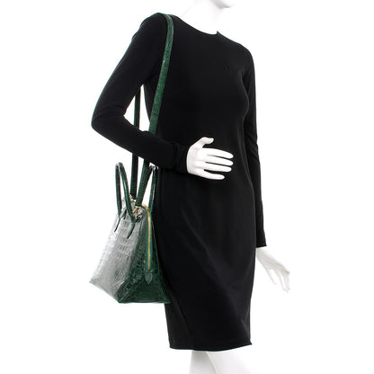 Nancy Gonzalez Crocodile Top Handle Tote Green 2 of 7