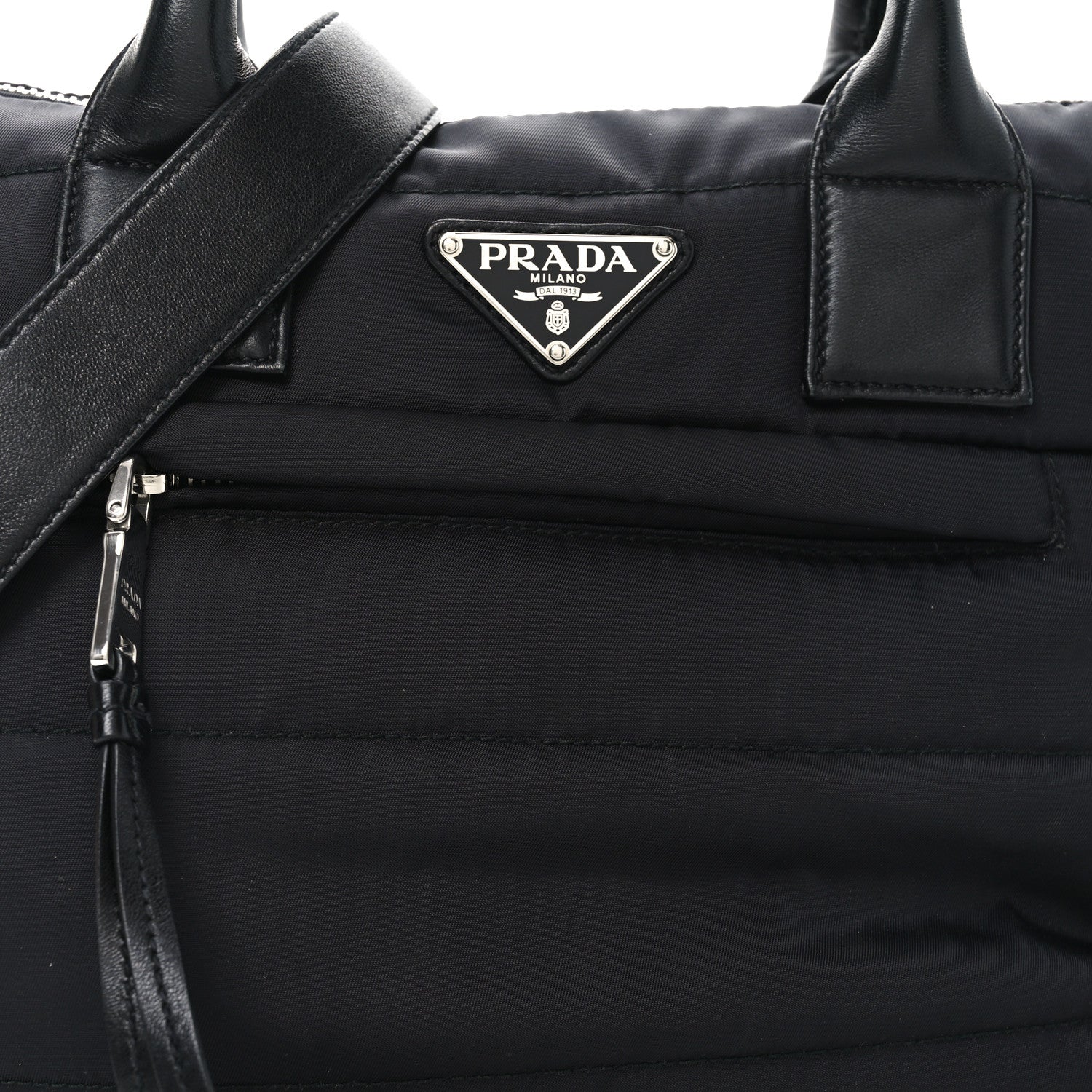Prada Tessuto Nylon Bomber Tote Black 7 of 9
