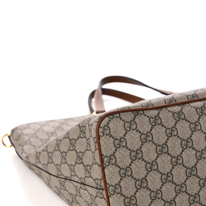 Gucci Soft GG Supreme Monogram Blind For Love Embroidered Medium Crossbody Tote Beige Tuscany Multicolor 12 of 20