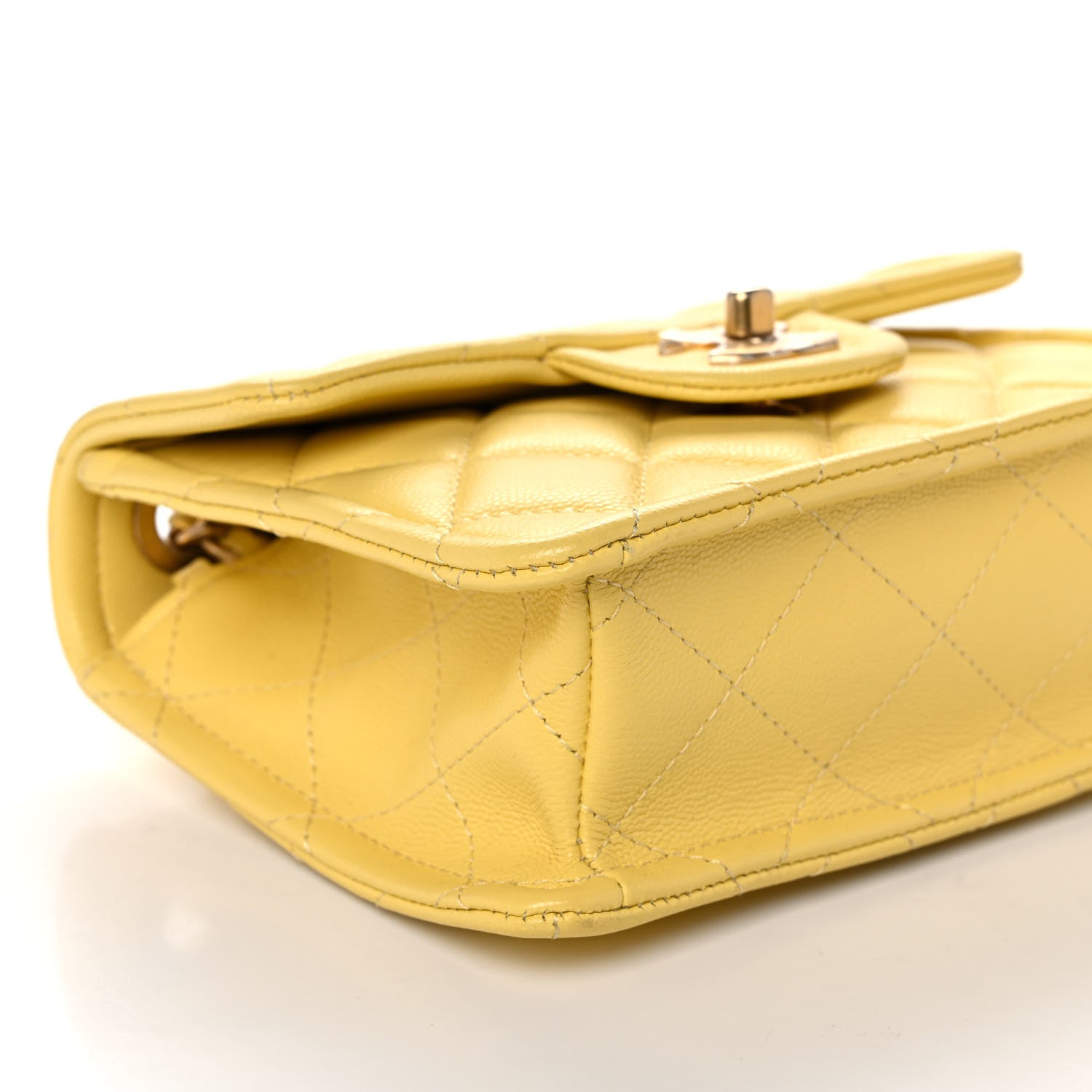 Chanel Caviar Quilted Mini Sweet Classic Flap Yellow 10 of 11